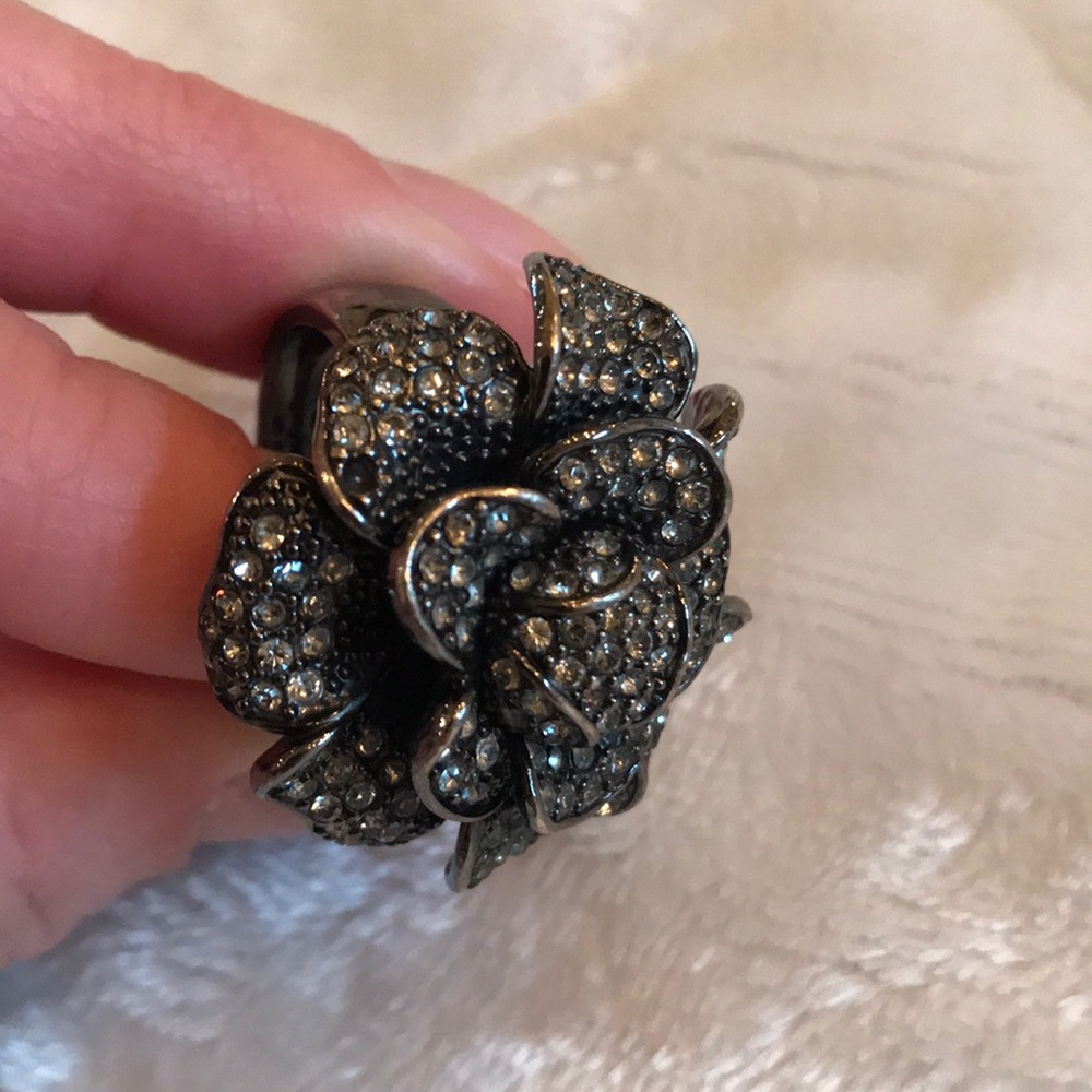 Ariella Collections Dark Grey Rhinestone Ring - Picture 4 of 8